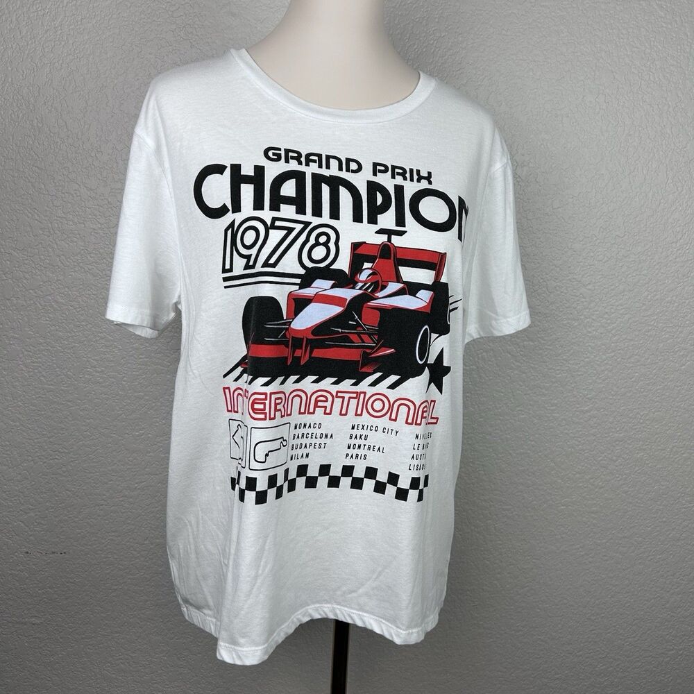 Love Tribe Juniors Grand Prix 1978 Racing Car Cotton Short Sleeve Size XL